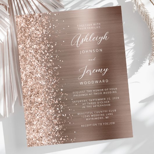 Budget Roos Gold Glam Glitter Weddenschap