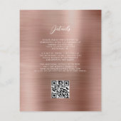 Budget Roos Gold Glam QR Code Huwelijksuitnodiging (Achterkant)