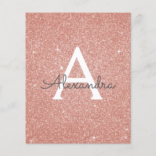 Budget Roos Gold Glitter 13e dertiende verjaardag Flyer (Voorkant)