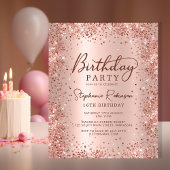 Budget Roos Gold Glitter 16e Verjaardagsuitnodigin