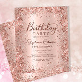 Budget Roos Gold Glitter 16e Verjaardagsuitnodigin