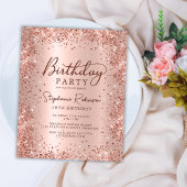 Budget Roos Gold Glitter 18e Verjaardagsuitnodigin