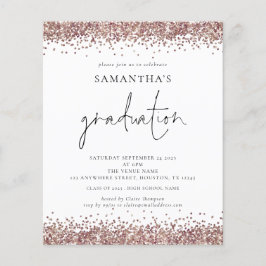 Budget Roos Gold Glitter 2024 Afstuderen Invite