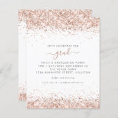 Budget Roos Gold Glitter 2024 Afstuderen Invite (Voorkant / Achterkant)