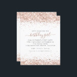 Budget Roos Gold Glitter 21st Birthday Uitnodiging<br><div class="desc">Een alternatief voor een budget van 4, 5 x 5, 6-inch halfglanzend gewicht van 110 lbs, dat even dik is als een briefkaart (maar niet geschikt om als briefkaart te worden gebruikt). GEEF NOTA ER ÉÉN UITnodiging per blad is. Roos Gold Glitter 21st Birthday Invitation. Een grens van gouden glitter...</div>