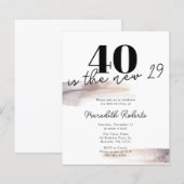 Budget Roos Gold Glitter 40th Birthday Invitation (Voorkant / Achterkant)