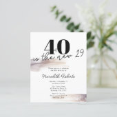 Budget Roos Gold Glitter 40th Birthday Invitation (Staand voorkant)