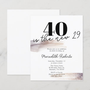 Budget Roos Gold Glitter 40th Birthday Invitation