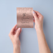 Budget Roos Gold Glitter 50th Birthday Invitation Flyer (Hand)