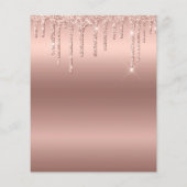 Budget Roos Gold Glitter 50th Birthday Invitation Flyer (Achterkant)