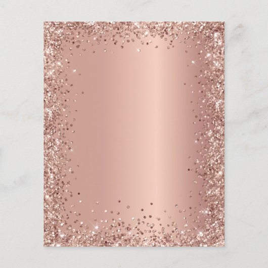 Budget Roos Gold Glitter 50th Birthday Invitation Flyer (Achterkant)