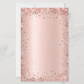 Budget Roos Gold Glitter 60th Birthday Invitation (Achterkant)