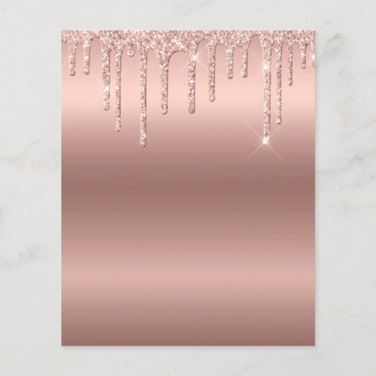 Budget Roos Gold Glitter 60th Birthday Invitation Flyer (Achterkant)