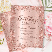 Budget Roos Gold Glitter 70th Birthday Invitation