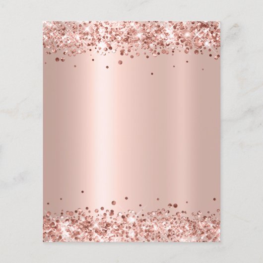 Budget Roos Gold Glitter 80e Verjaardagsuitnodigin (Achterkant)