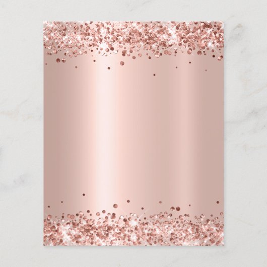 Budget Roos Gold Glitter 80e Verjaardagsuitnodigin (Achterkant)