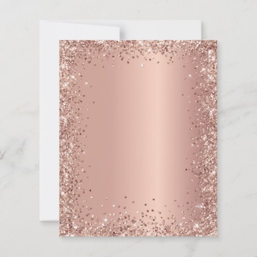 Budget Roos Gold Glitter 90e Verjaardagsuitnodigin (Achterkant)