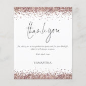 Budget Roos Gold Glitter Afstuderen Hartelijk dank (Voorkant)