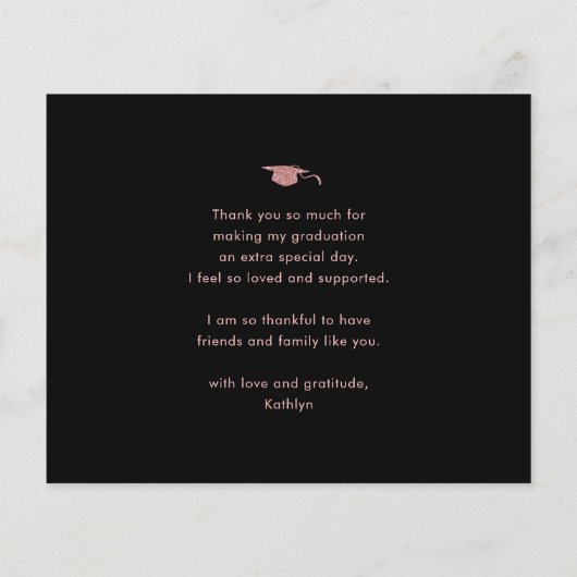 BUDGET Roos Gold Glitter AFSTUDEREN Hartelijk dank (Achterkant)