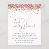 Budget Roos Gold Glitter Baby shower Uitnodigen (Voorkant)