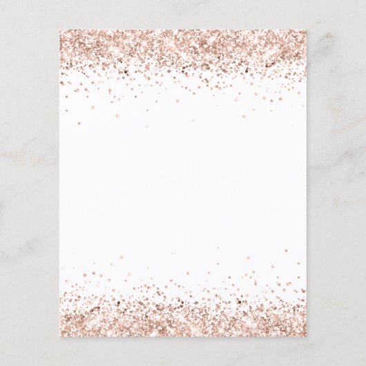 Budget Roos Gold Glitter Baby shower Uitnodiging (Achterkant)