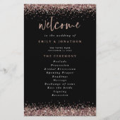 Budget Roos Gold Glitter Black Weddenprogramma (Voorkant)