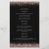 Budget Roos Gold Glitter Black Weddenprogramma (Achterkant)