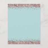 BUDGET Roos Gold Glitter Blauwgroen avond uitnodig (Achterkant)