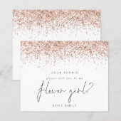 Budget Roos Gold Glitter Bloemenmeisje Verzoek (Voorkant / Achterkant)