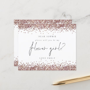 Budget Roos Gold Glitter Bloemenmeisje Verzoek