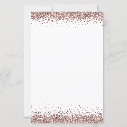 Budget Roos Gold Glitter Borders Verloving Uitnodi (Achterkant)