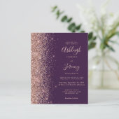 Budget Roos Gold Glitter Dark Paars Weddenschap (Staand voorkant)