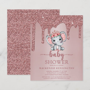Budget Roos Gold Glitter Drift Elephant Baby Girl