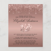 Budget Roos Gold Glitter druppelt Baby shower per  (Voorkant)