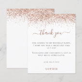 Budget Roos Gold Glitter Elke Bedankt van de Leeft (Voorkant / Achterkant)