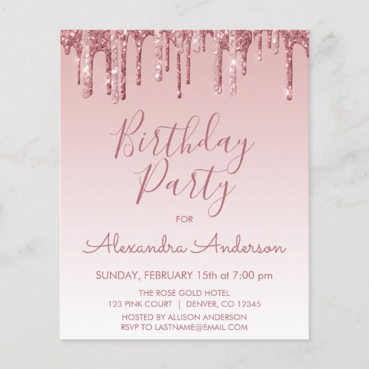 Budget Roos Gold Glitter Elke dag (Voorkant)