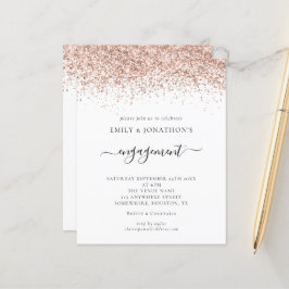 Budget Roos Gold Glitter Engagement Party nodigt u