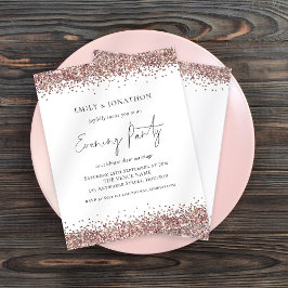 BUDGET Roos Gold Glitter Evening Uitnodiging