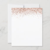 Budget Roos Gold Glitter Evening Wedding Invite (Achterkant)