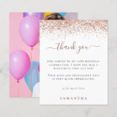 Budget Roos Gold Glitter Foto Sweet 16 Hartelijk d (Voorkant / Achterkant)