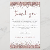 Budget Roos Gold Glitter Foto Verloving Bedankt (Voorkant)