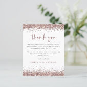 Budget Roos Gold Glitter Foto Verloving Bedankt (Staand voorkant)