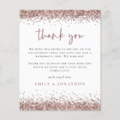 Budget Roos Gold Glitter Foto Verloving Bedankt (Voorkant)