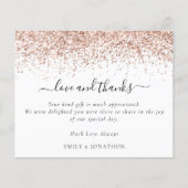 Budget Roos Gold Glitter Foto Weddenschap Dank u (Voorkant)