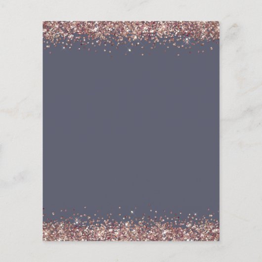 BUDGET Roos Gold Glitter Grey Evitation Invitation (Achterkant)