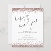 Budget Roos Gold Glitter Happy Nieuwjaar Kaart (Voorkant)