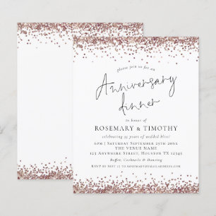 Budget Roos Gold Glitter Jubileum Dinner Invite