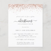 Budget Roos Gold Glitter-kerstfeest Uitnodigen (Voorkant)