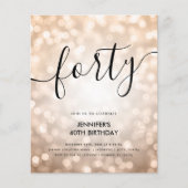 BUDGET Roos Gold Glitter Lights 40e Verjaardag Flyer (Voorkant)