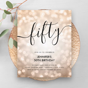 BUDGET Roos Gold Glitter Lights 50e Verjaardag